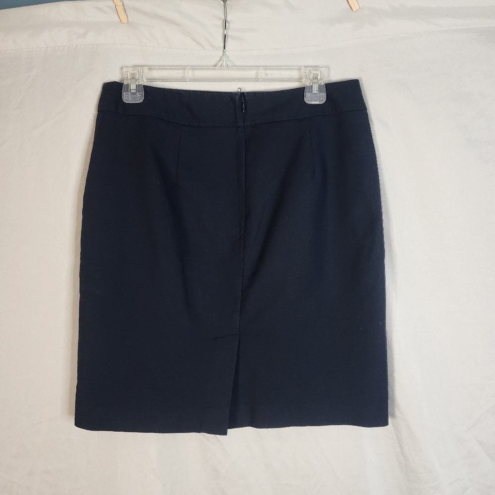BANANA REPUBLIC Size 8 Navy Twill Pencil Skirt w/Pockets Career School Uniform - Picture 2 of 7